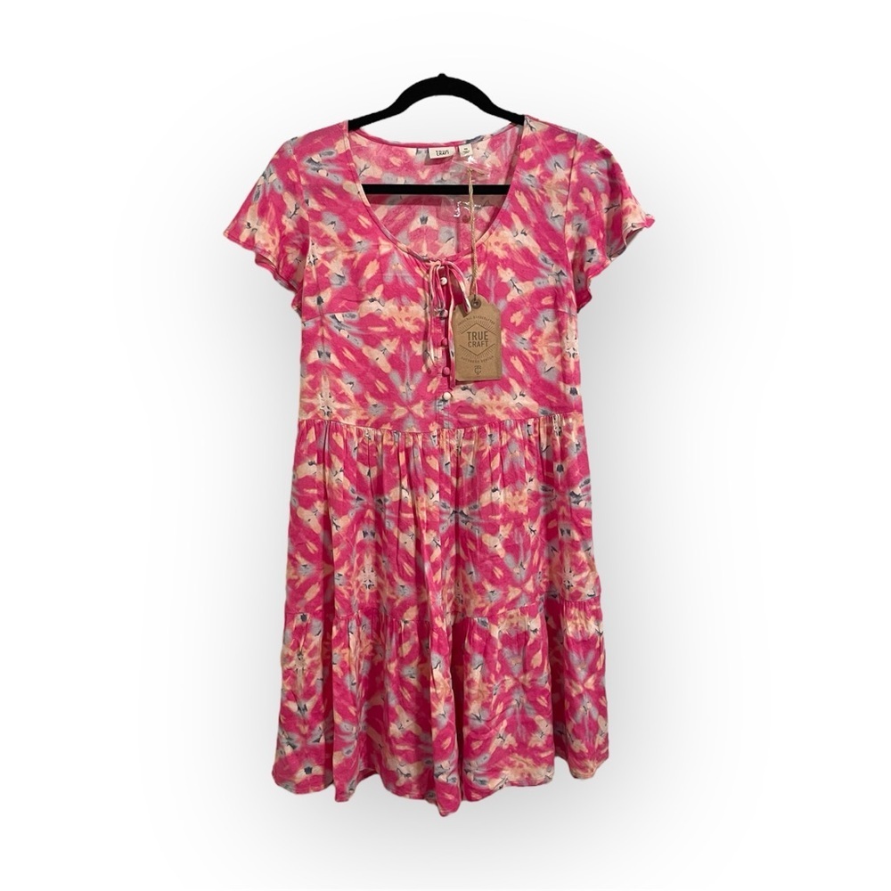 True Craft Pink and White Scoop Neck Sundress NWT